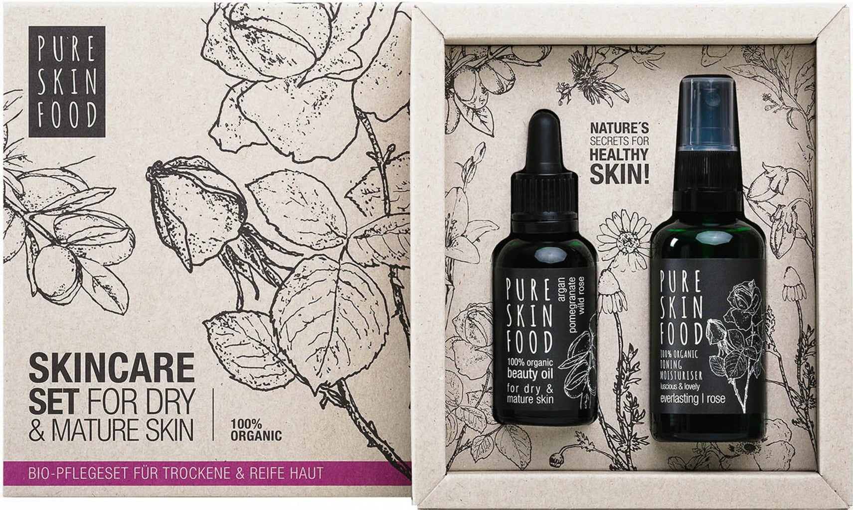 Organic Skincare Set for Dry & Mature Skin - 1 Set